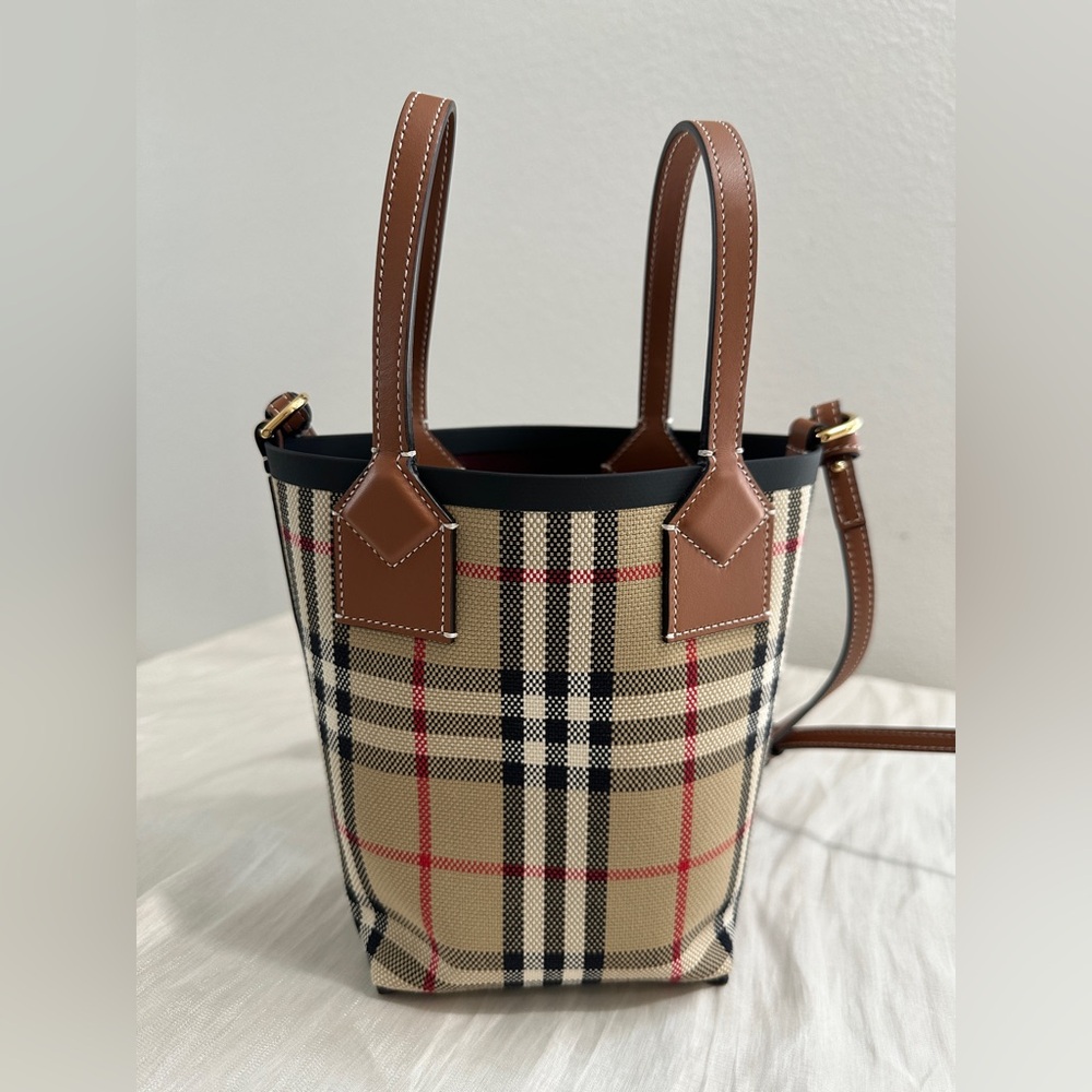 Burberry Beige Mini London Tote Bag - Picture 11 of 14